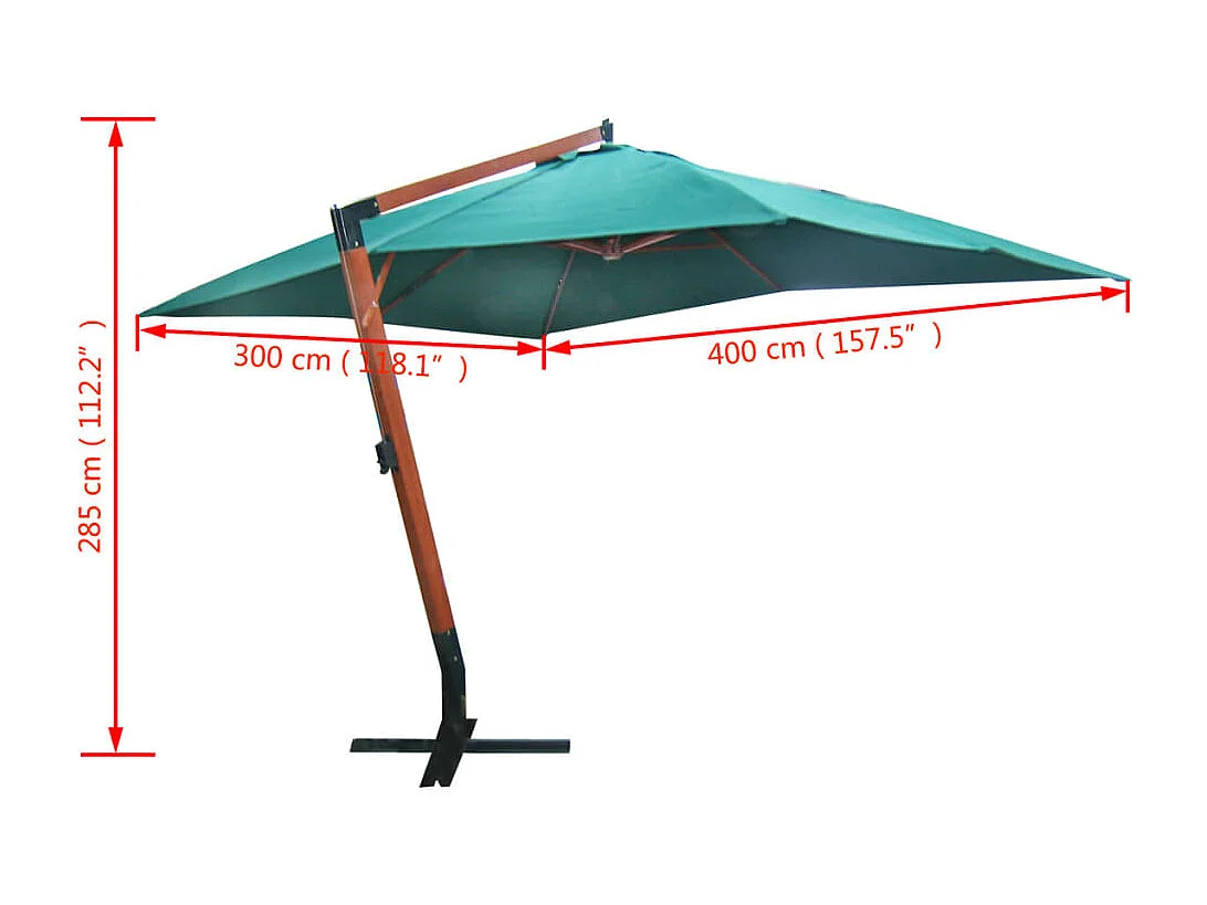 Parasol flottant Melia 300x400 Vert