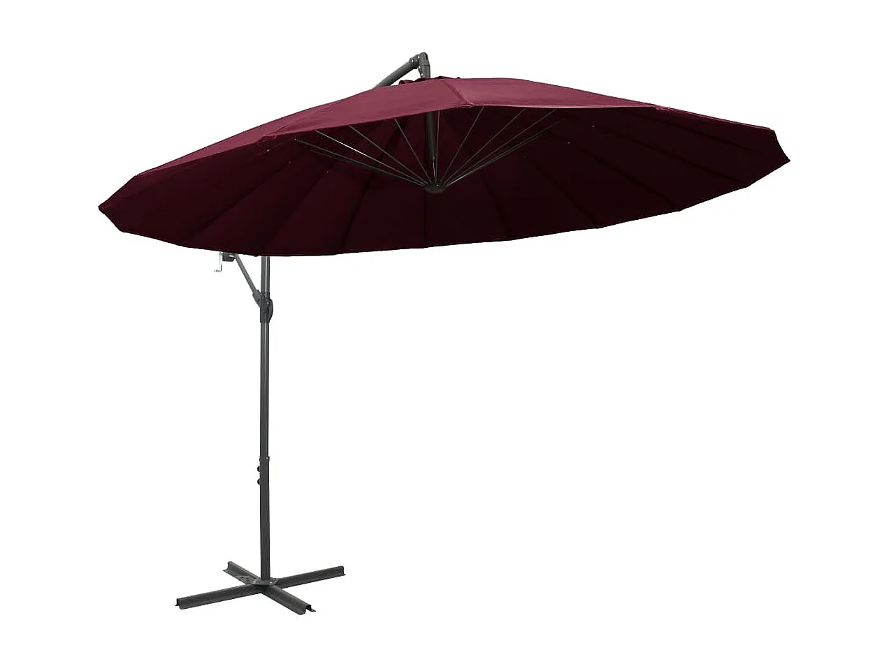 Parasol suspendu Bordeaux 3 m Mât en aluminium