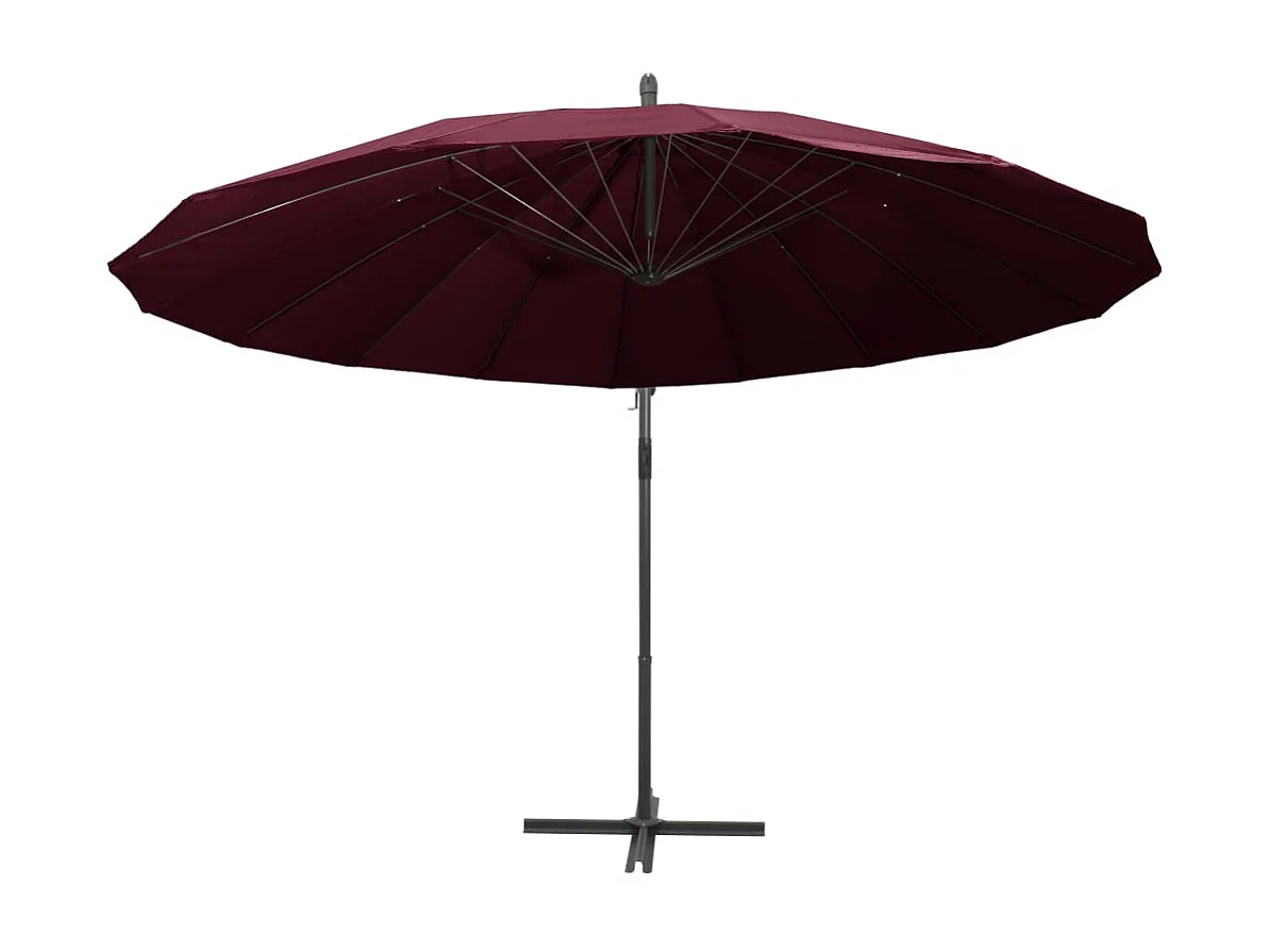 Parasol suspendu Bordeaux 3 m Mât en aluminium
