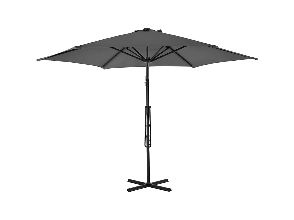 Parasol d'extérieur déporté avec poteau en acier 300cm Anthracite