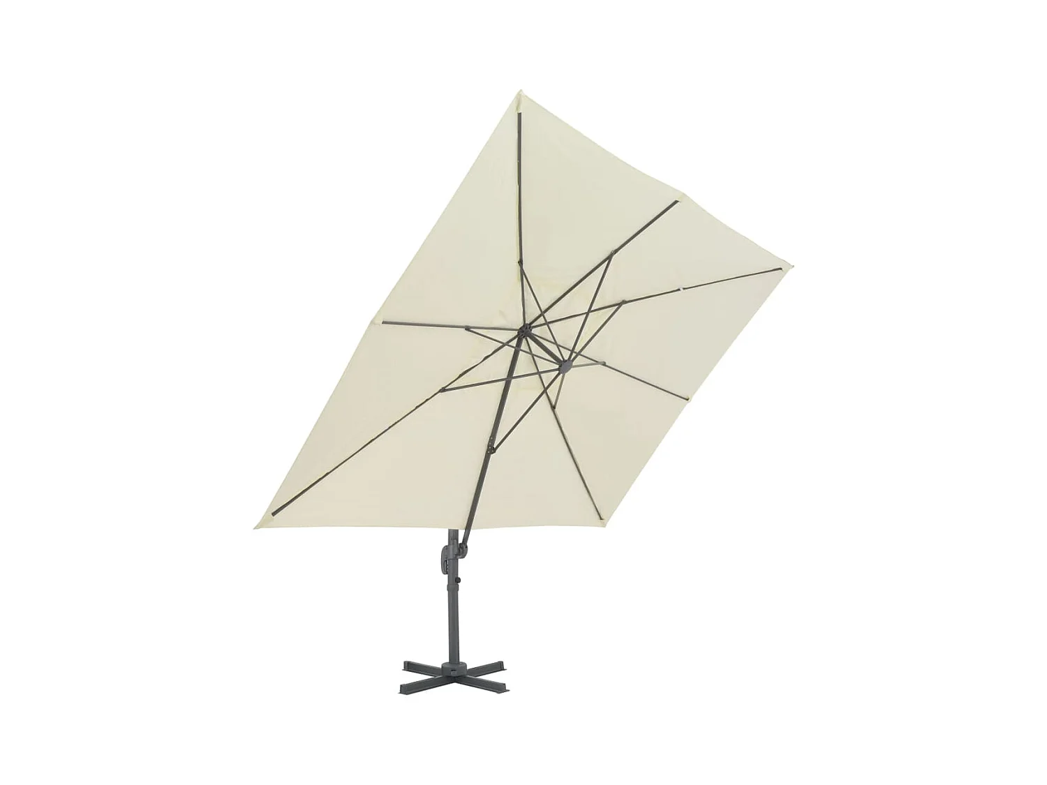 Parasol en porte-à-faux avec mât en aluminium 400x300 Sable