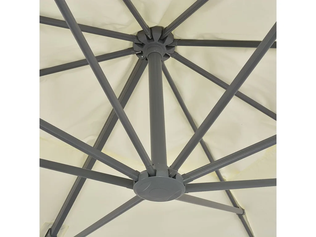 Parasol en porte-à-faux avec mât en aluminium 400x300 Sable