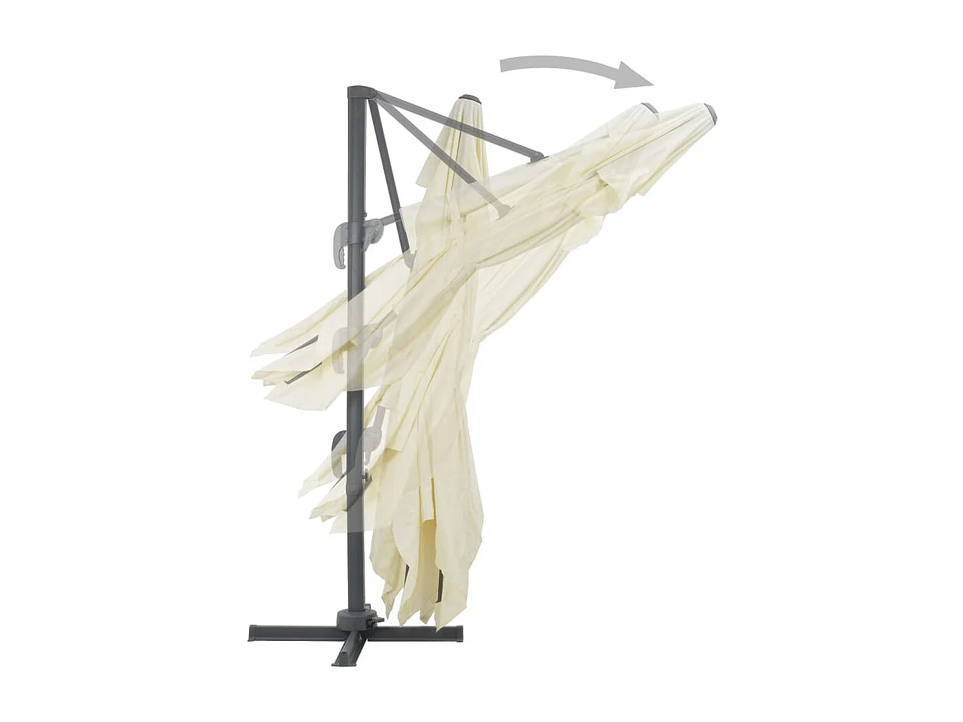 Parasol en porte-à-faux avec mât en aluminium 400x300 Sable