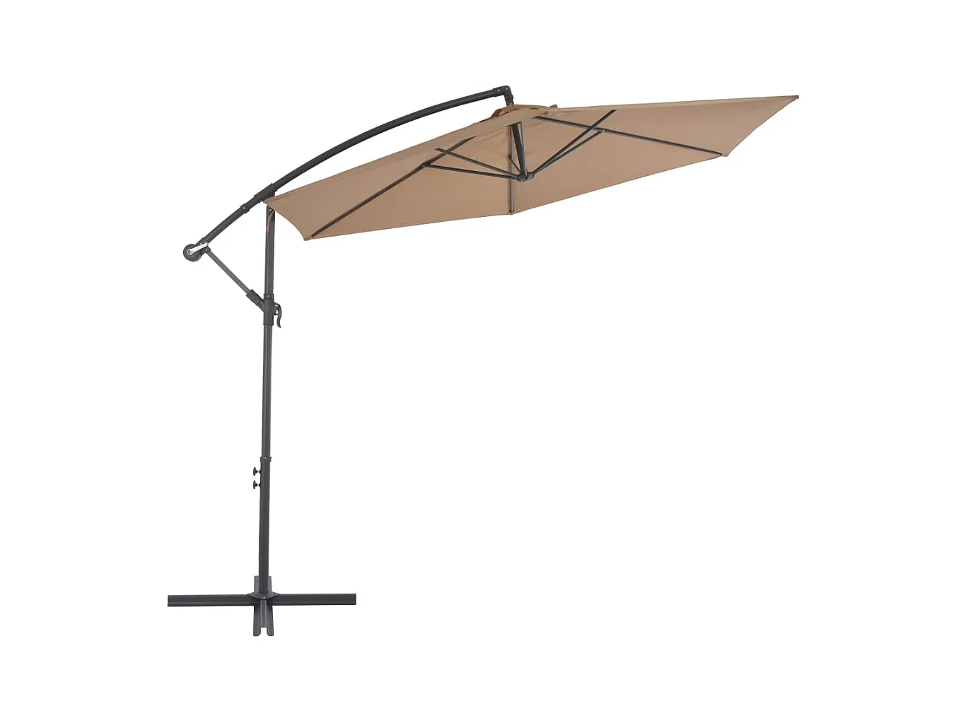 Parasol en porte-à-feux avec poteau en aluminium 300cm Taupe