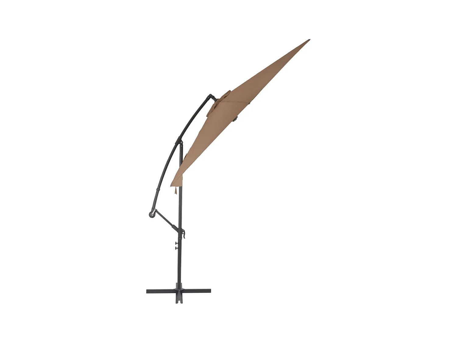Parasol en porte-à-feux avec poteau en aluminium 300cm Taupe