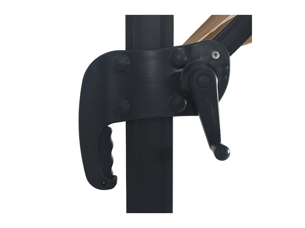 Parasol déporté avec lumières LED Aluminium 400x300 Taupe