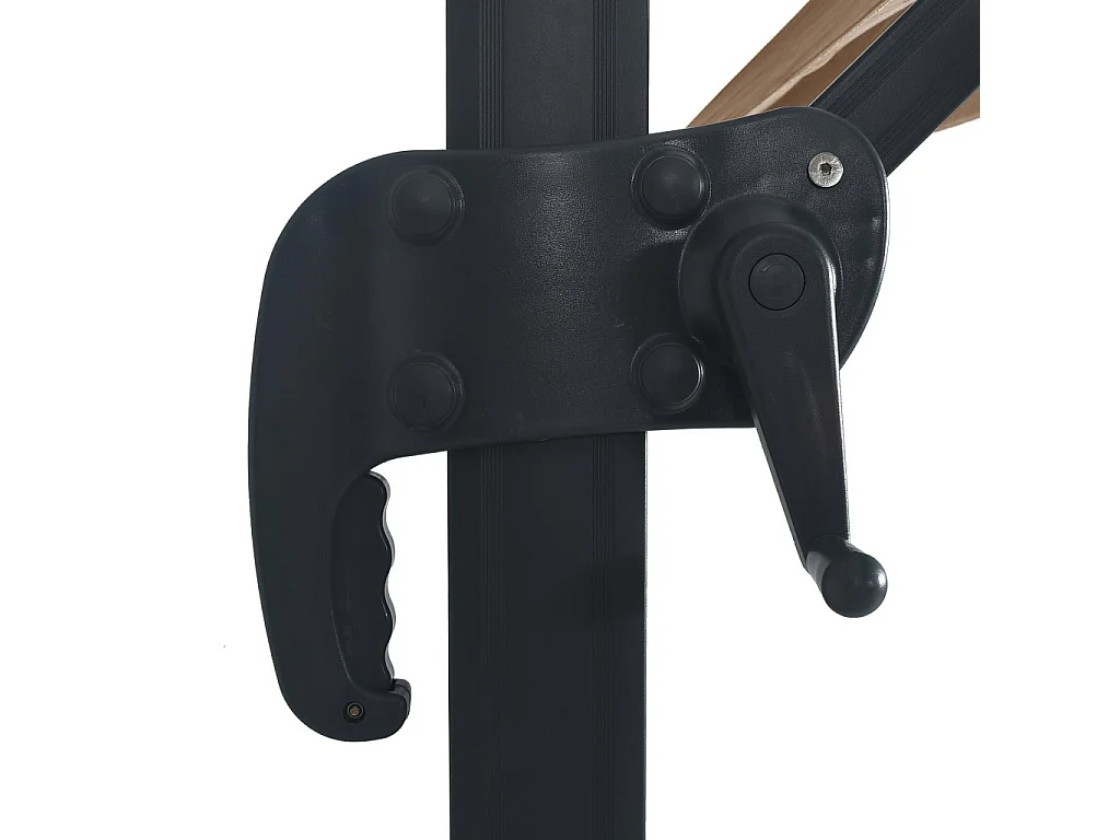 Parasol déporté avec lumières LED Aluminium 400x300 Taupe