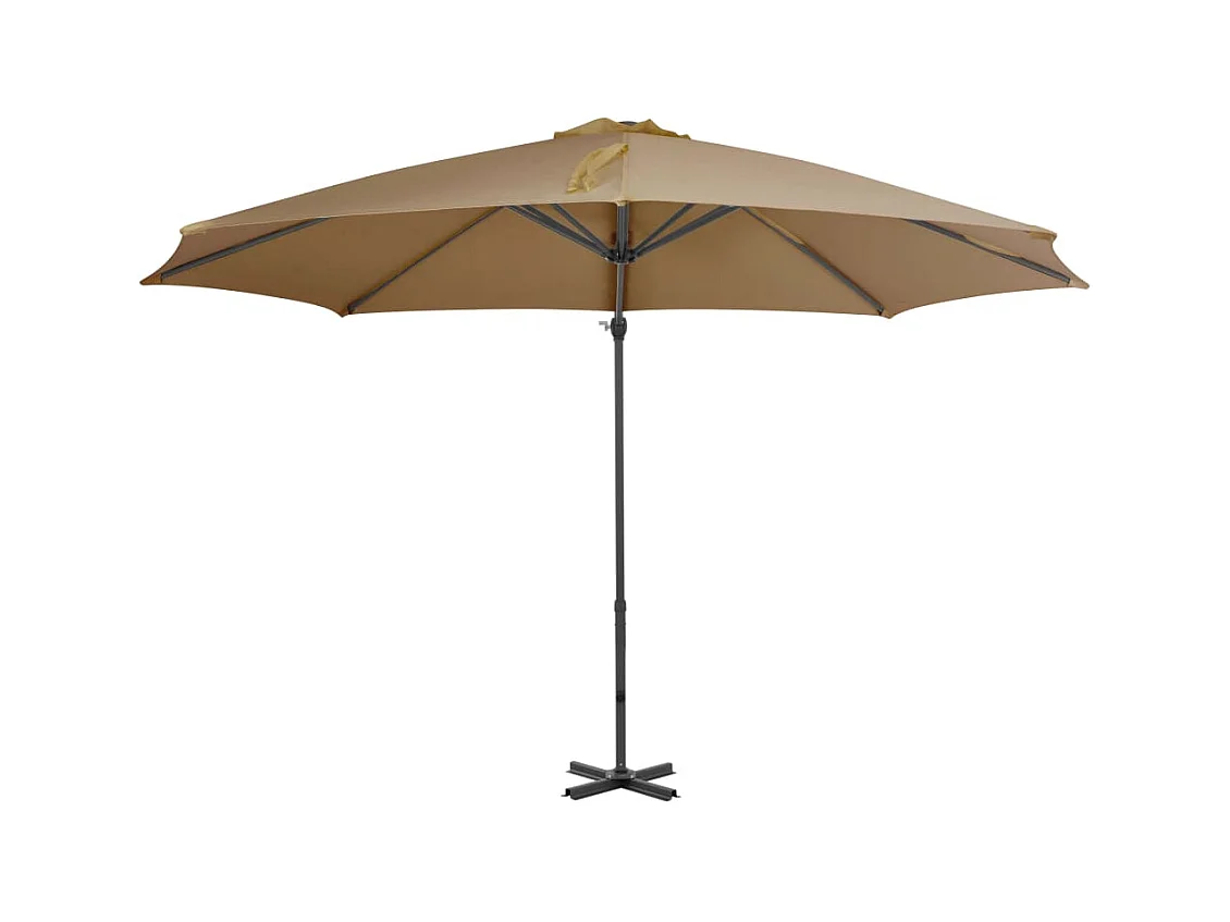Parasol en porte-à-faux avec poteau en aluminium 300cm Taupe