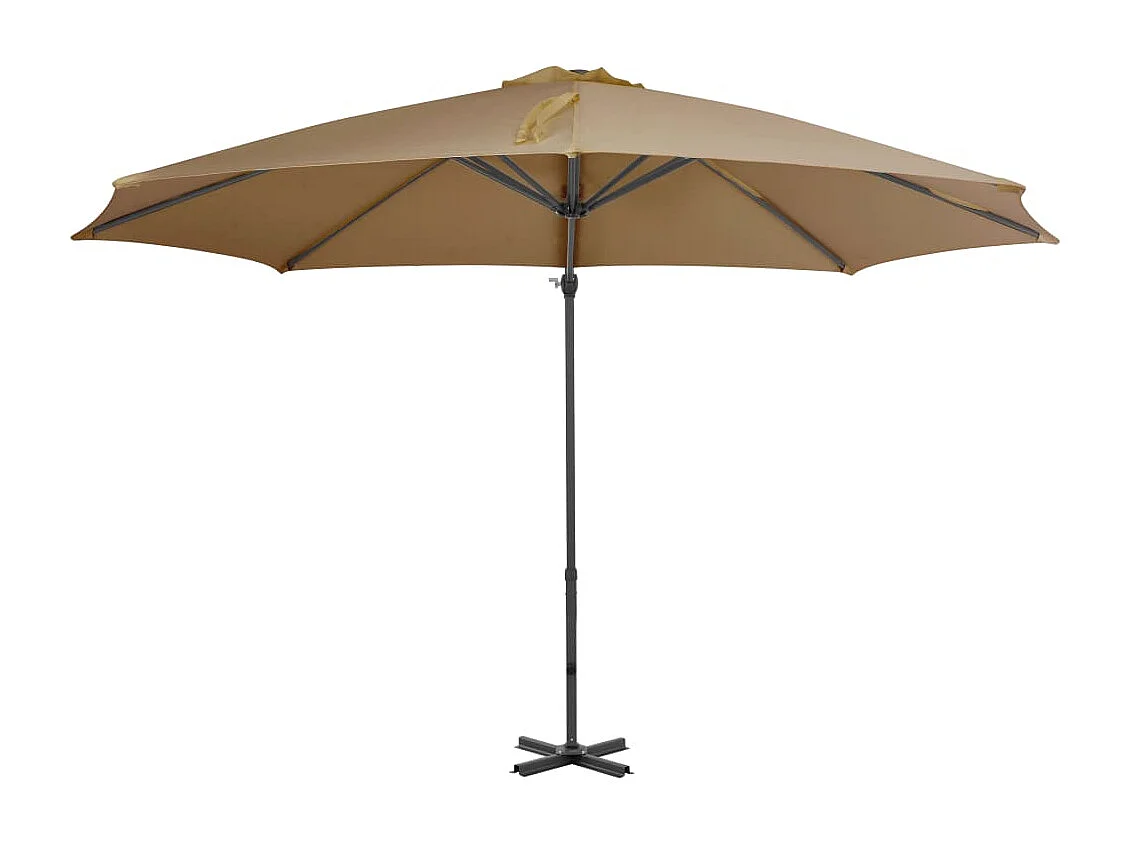 Parasol en porte-à-faux avec poteau en aluminium 300cm Taupe