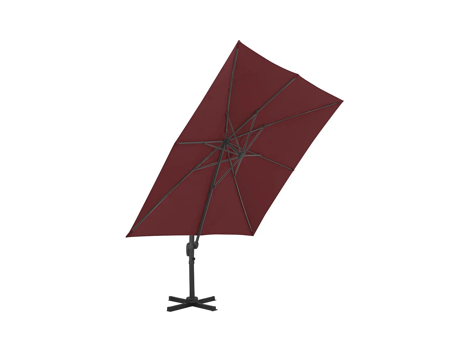 Parasol déporté avec mât en aluminium Rouge bordeaux 400x300