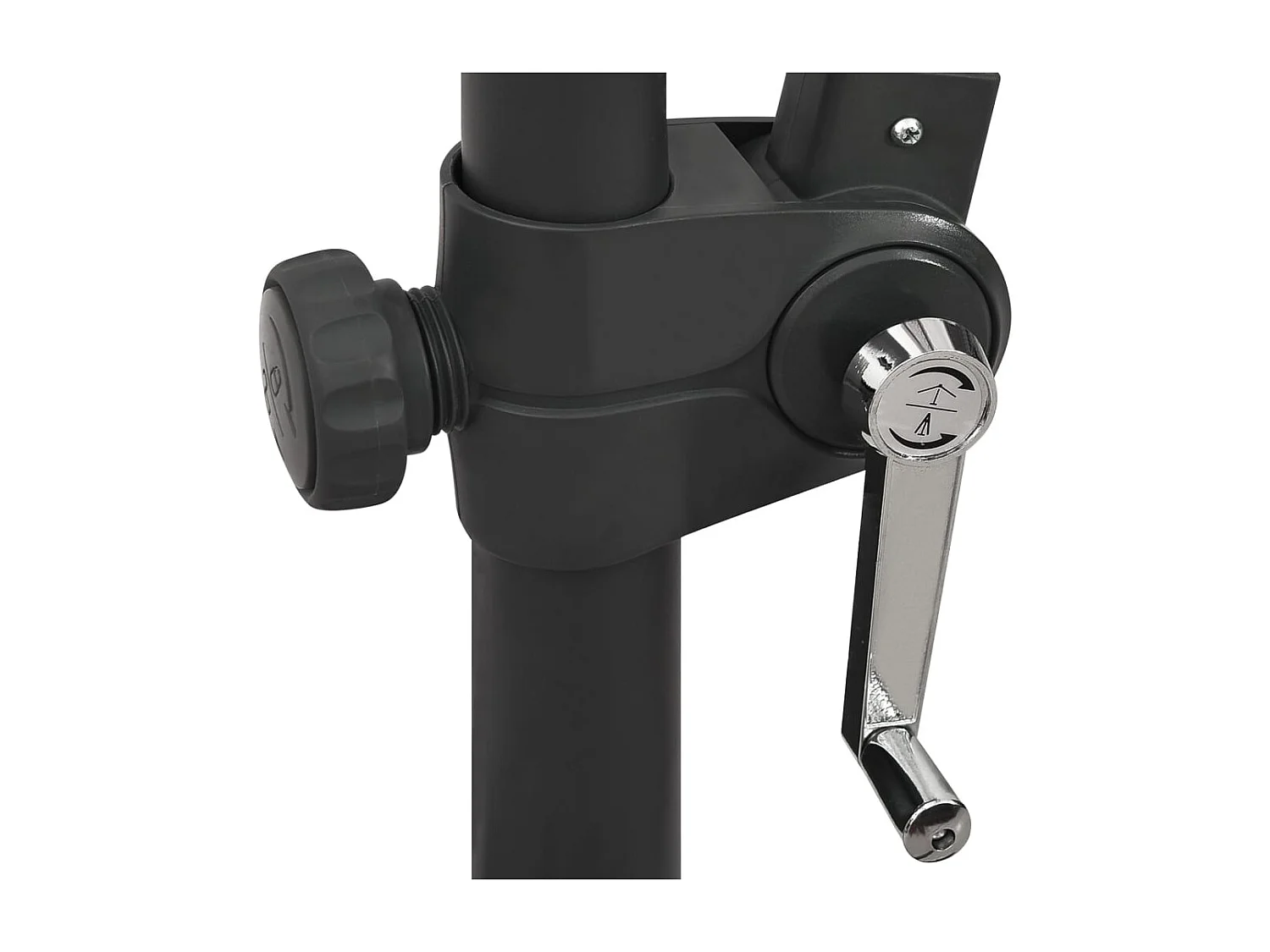 Parasol déporté avec mât et lumières LED Bleu azuré 300cm