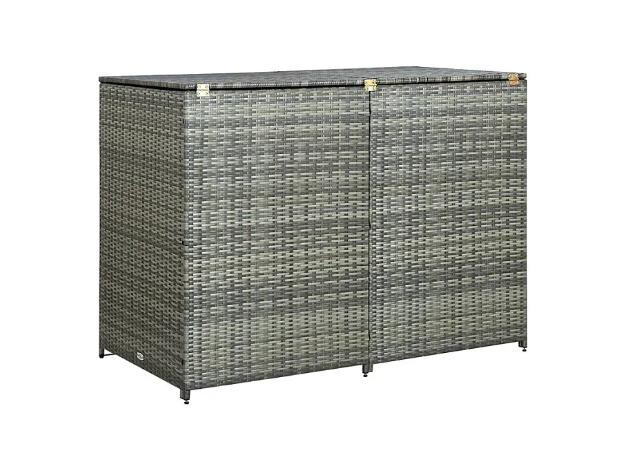 Abri de poubelle double Résine tressée Anthracite 148x77x111