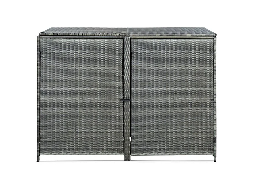 Abri de poubelle double Résine tressée Anthracite 148x77x111