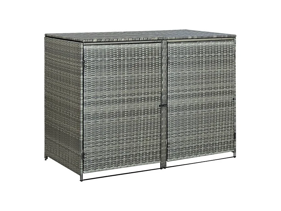 Abri de poubelle double Résine tressée Anthracite 148x77x111