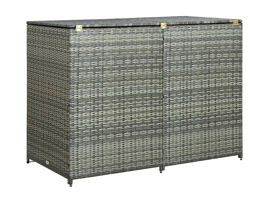 Abri de poubelle double Résine tressée Anthracite 148x77x111
