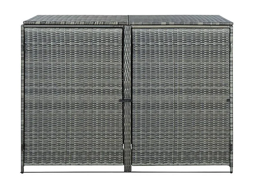 Abri de poubelle double Résine tressée Anthracite 148x77x111