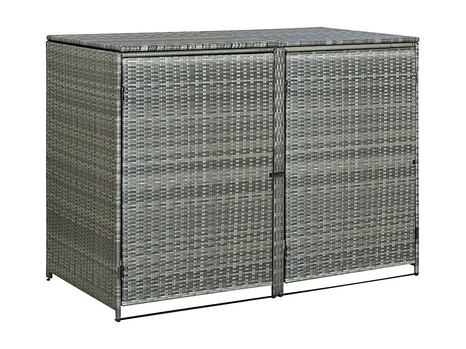 Abri de poubelle double Résine tressée Anthracite 148x77x111