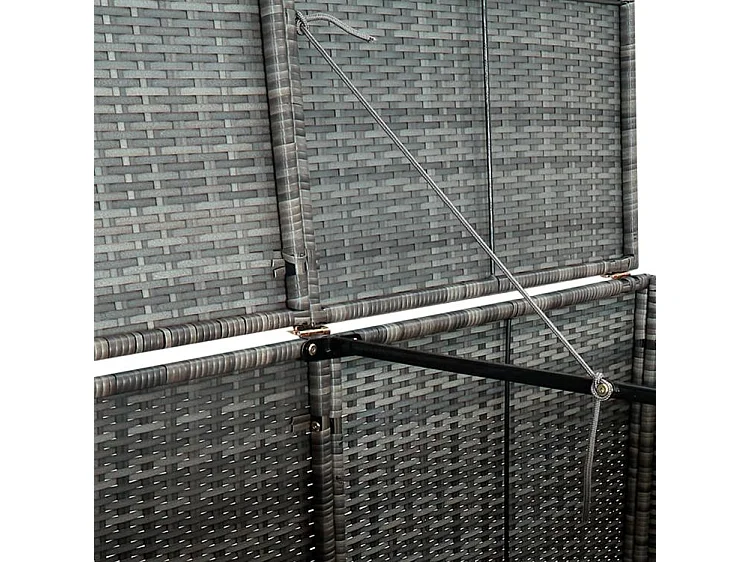 Abri de poubelle double Résine tressée Anthracite 148x77x111