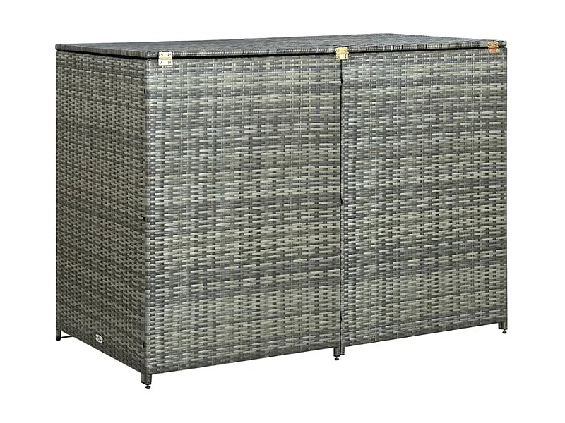 Abri de poubelle double Résine tressée Anthracite 148x77x111