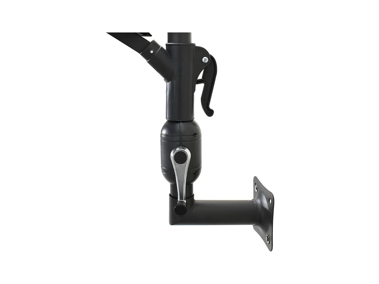 Parasol mural avec mât en métal 300cm Noir