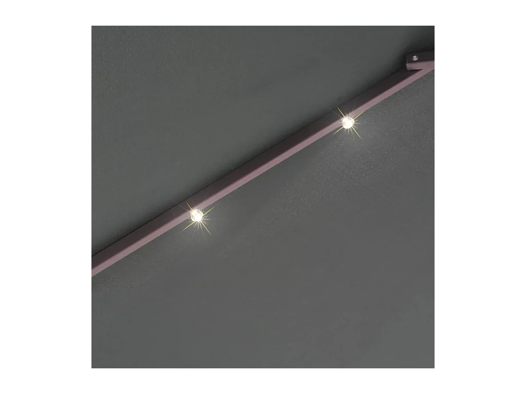 Parasol avec éclairage LED 300cm Poteau en métal Vert