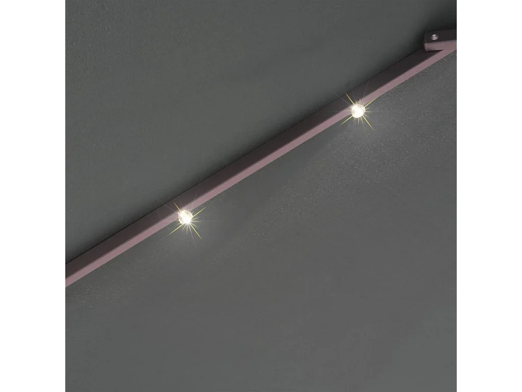 Parasol avec éclairage LED 300cm Poteau en métal Vert