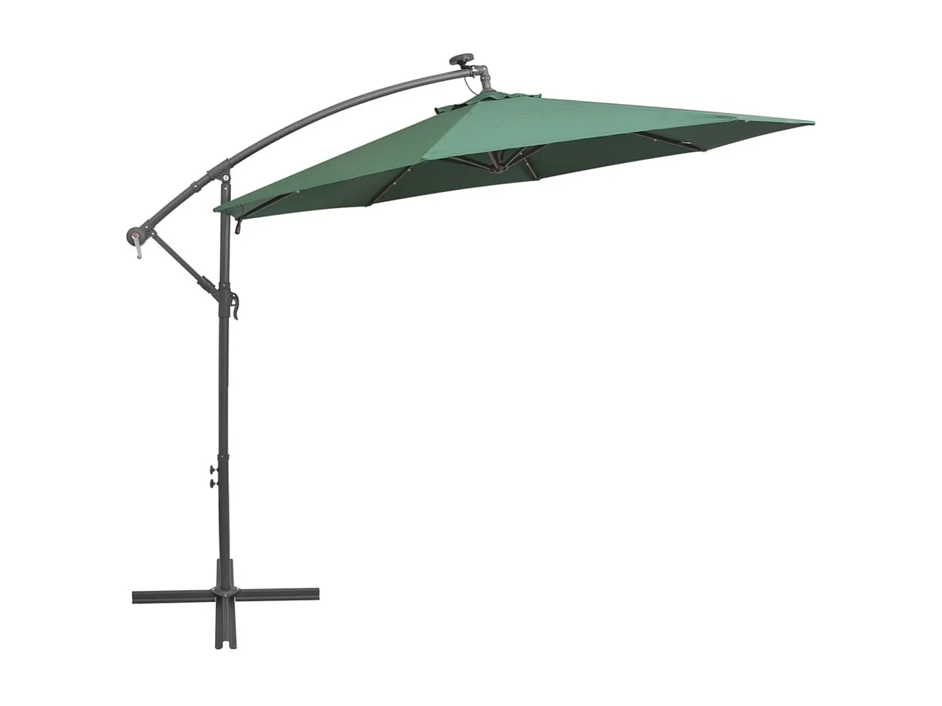 Parasol avec éclairage LED 300cm Poteau en métal Vert