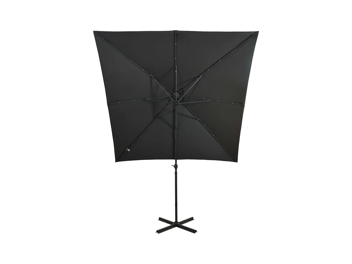 Parasol déporté avec mât et lumières LED Anthracite 250cm