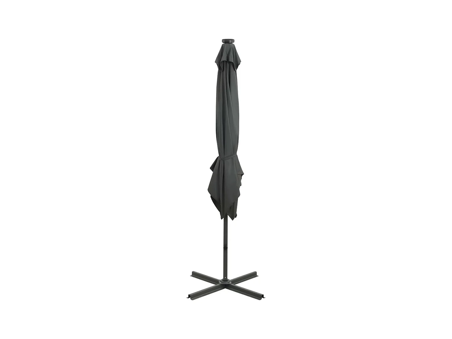Parasol déporté avec mât et lumières LED Anthracite 250cm