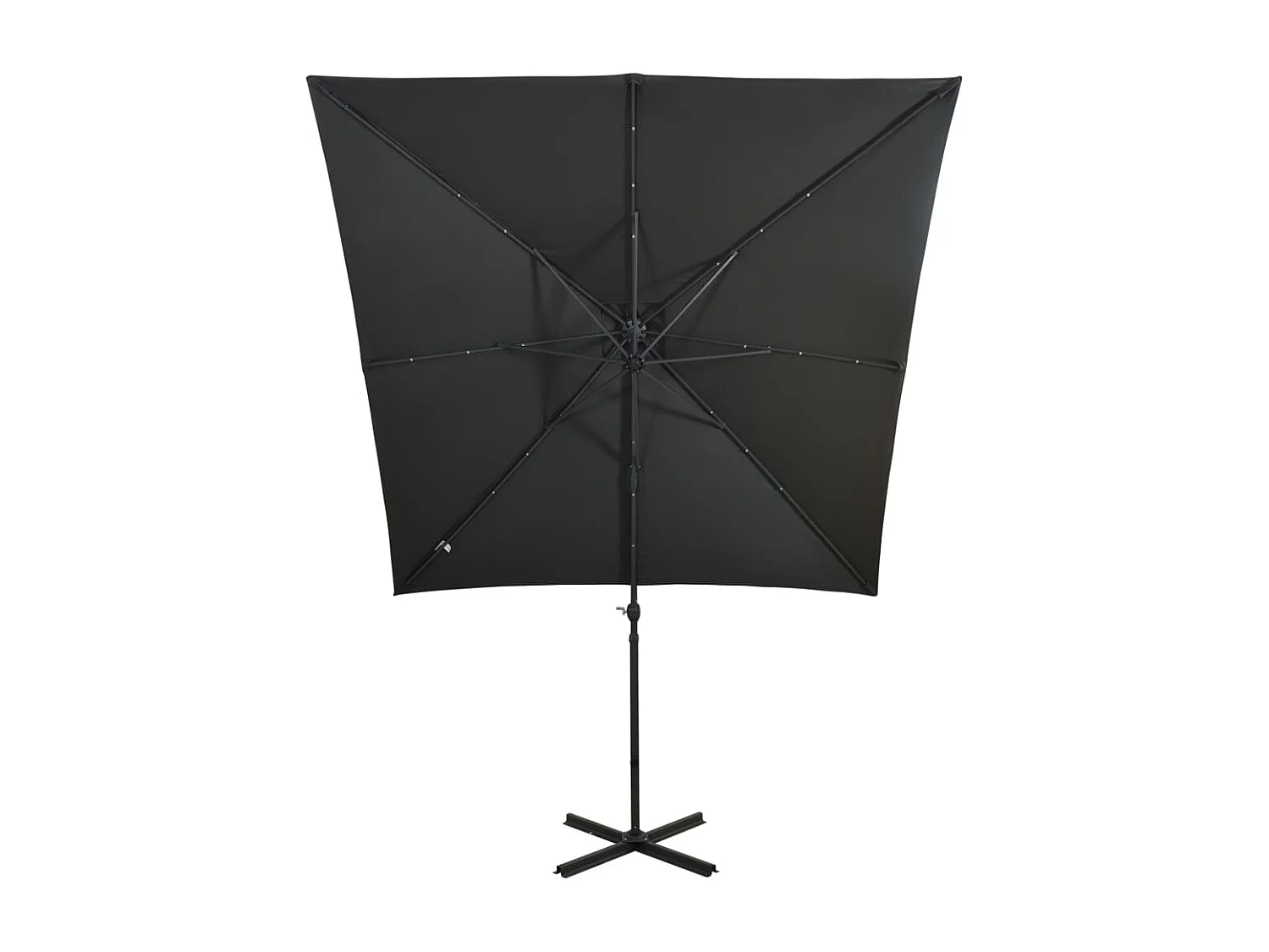 Parasol déporté avec mât et lumières LED Anthracite 250cm