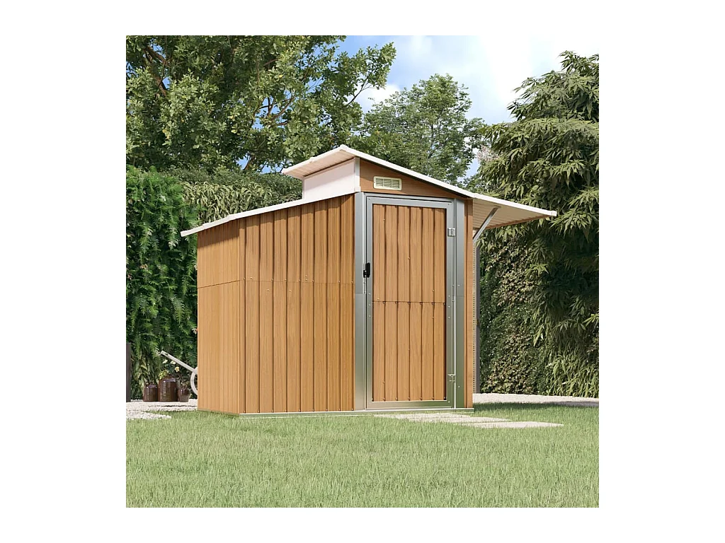 Abri de jardin Marron 270x130x208,5 Acier galvanisé