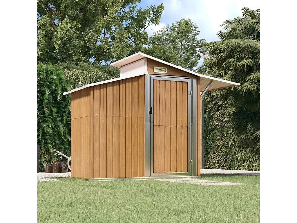 Abri de jardin Marron 270x130x208,5 Acier galvanisé