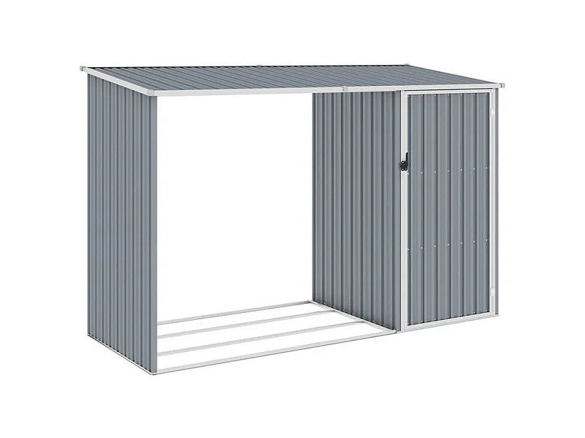 Abri à bois de jardin Gris 245x98x159 Acier galvanisé