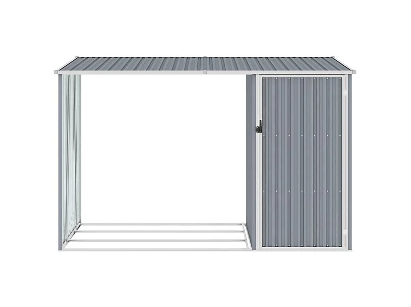 Abri à bois de jardin Gris 245x98x159 Acier galvanisé