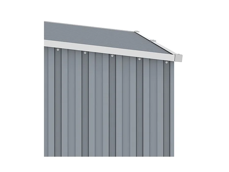 Abri à bois de jardin Gris 245x98x159 Acier galvanisé
