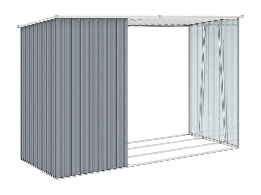 Abri à bois de jardin Gris 245x98x159 Acier galvanisé