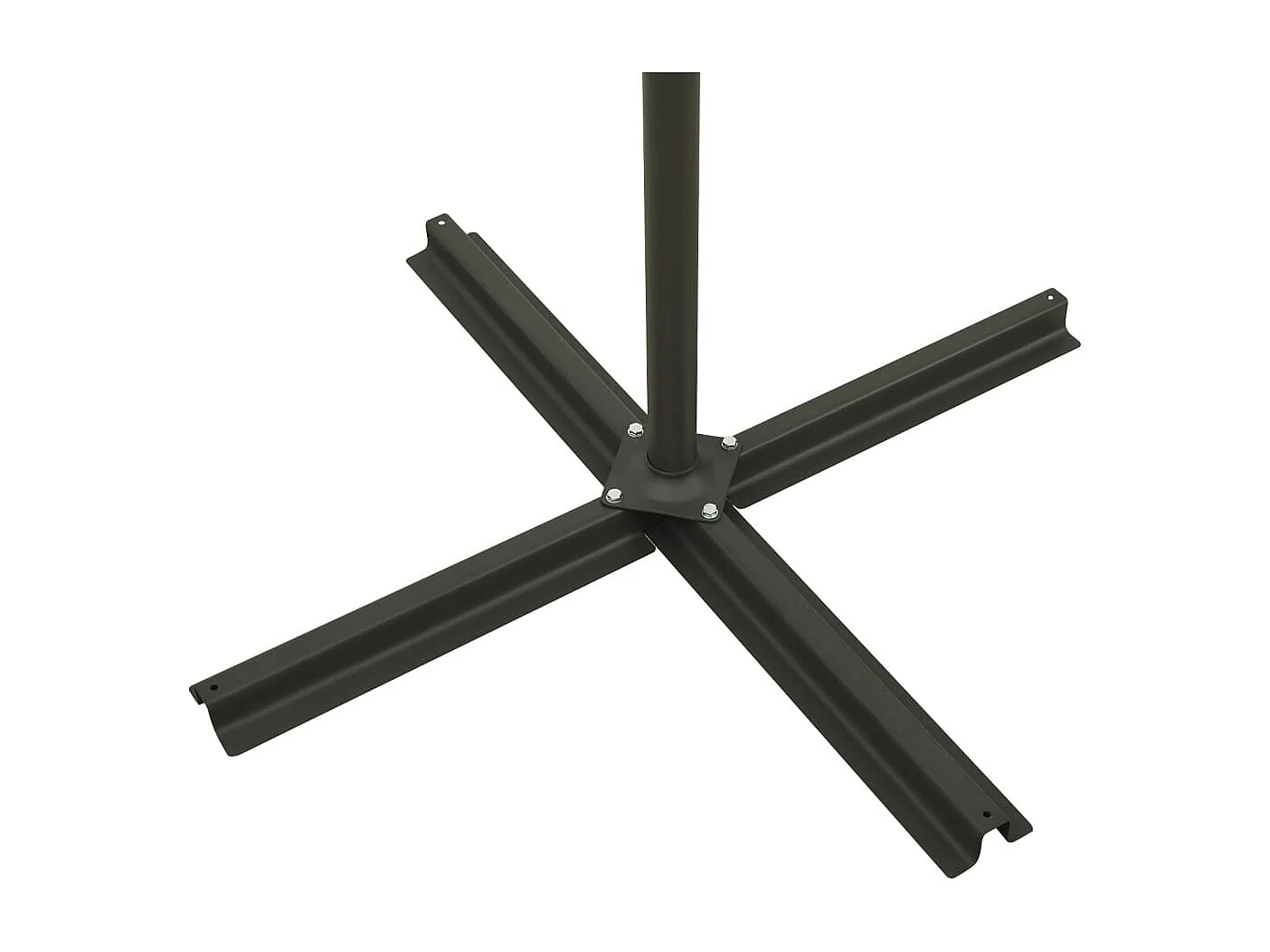 Parasol déporté avec mât et lumières LED Taupe 300cm