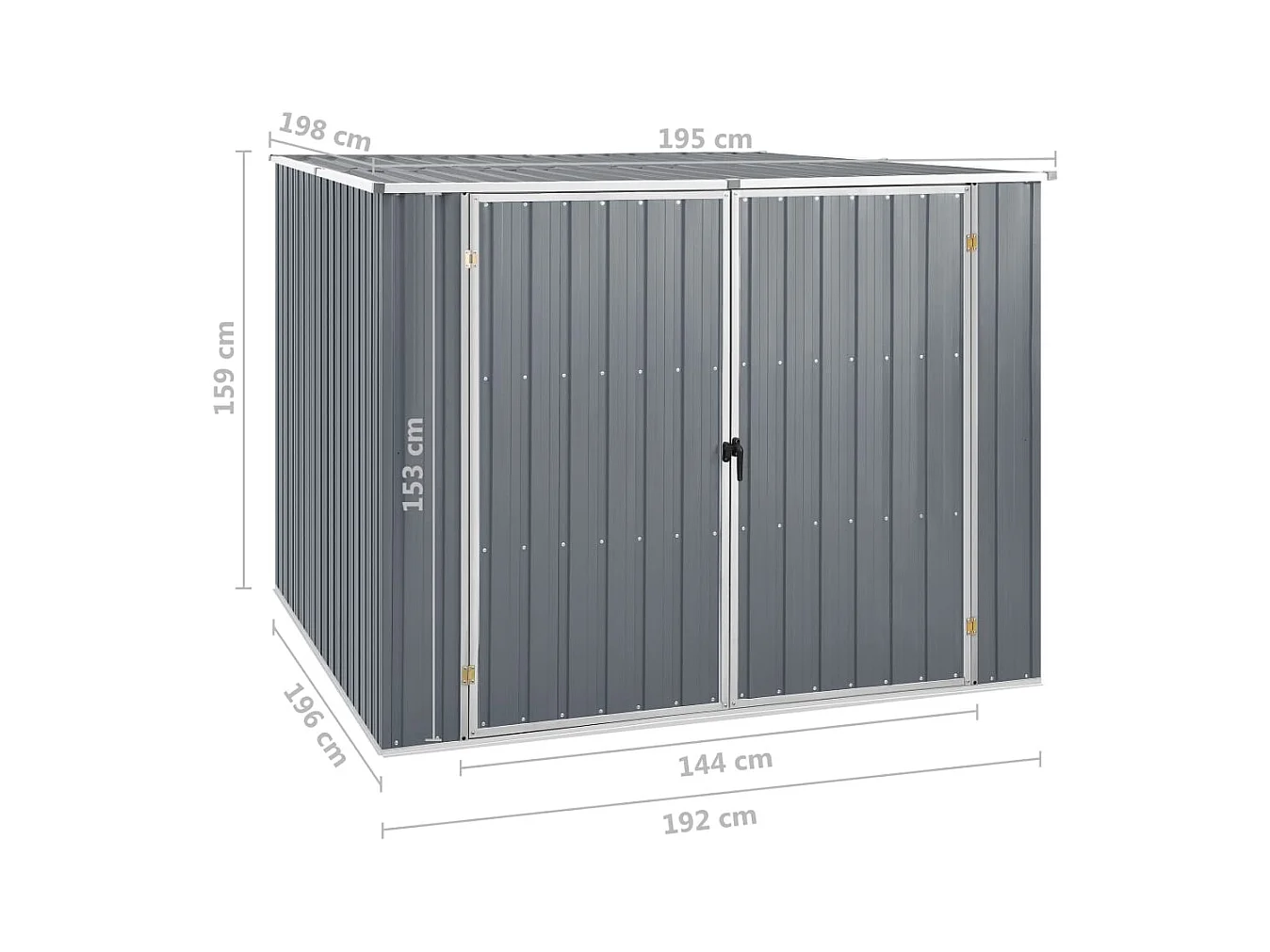 Abri de jardin Gris 195x198x159 Acier galvanisé