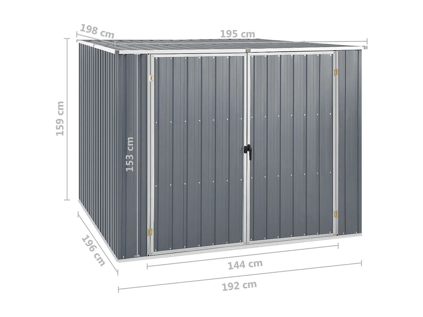 Abri de jardin Gris 195x198x159 Acier galvanisé