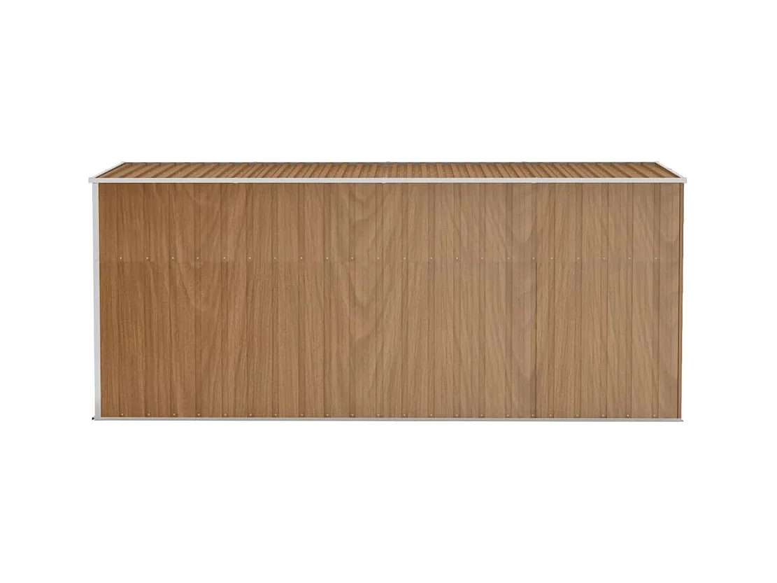 Abri de jardin mural Marron 118x382x178 Acier galvanisé