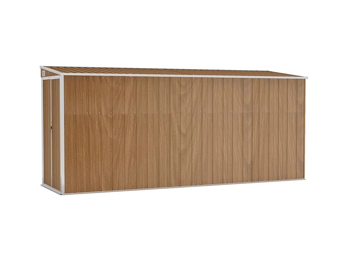 Abri de jardin mural Marron 118x382x178 Acier galvanisé