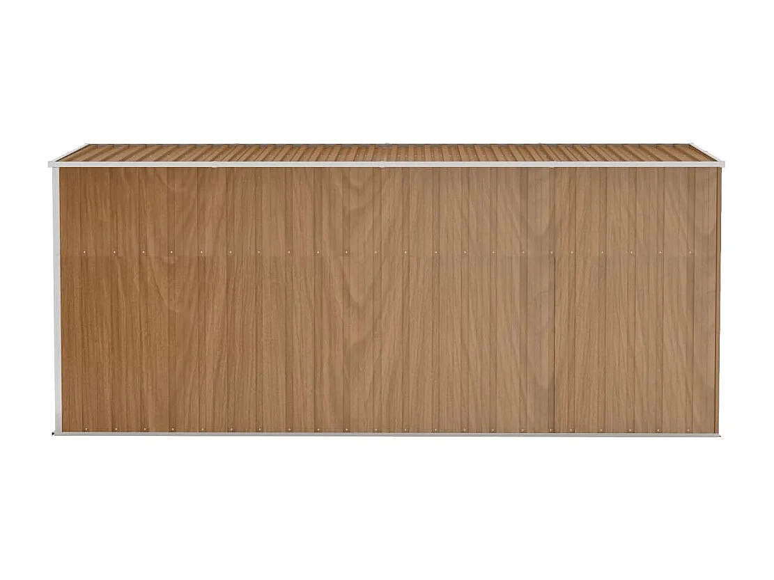 Abri de jardin mural Marron 118x382x178 Acier galvanisé