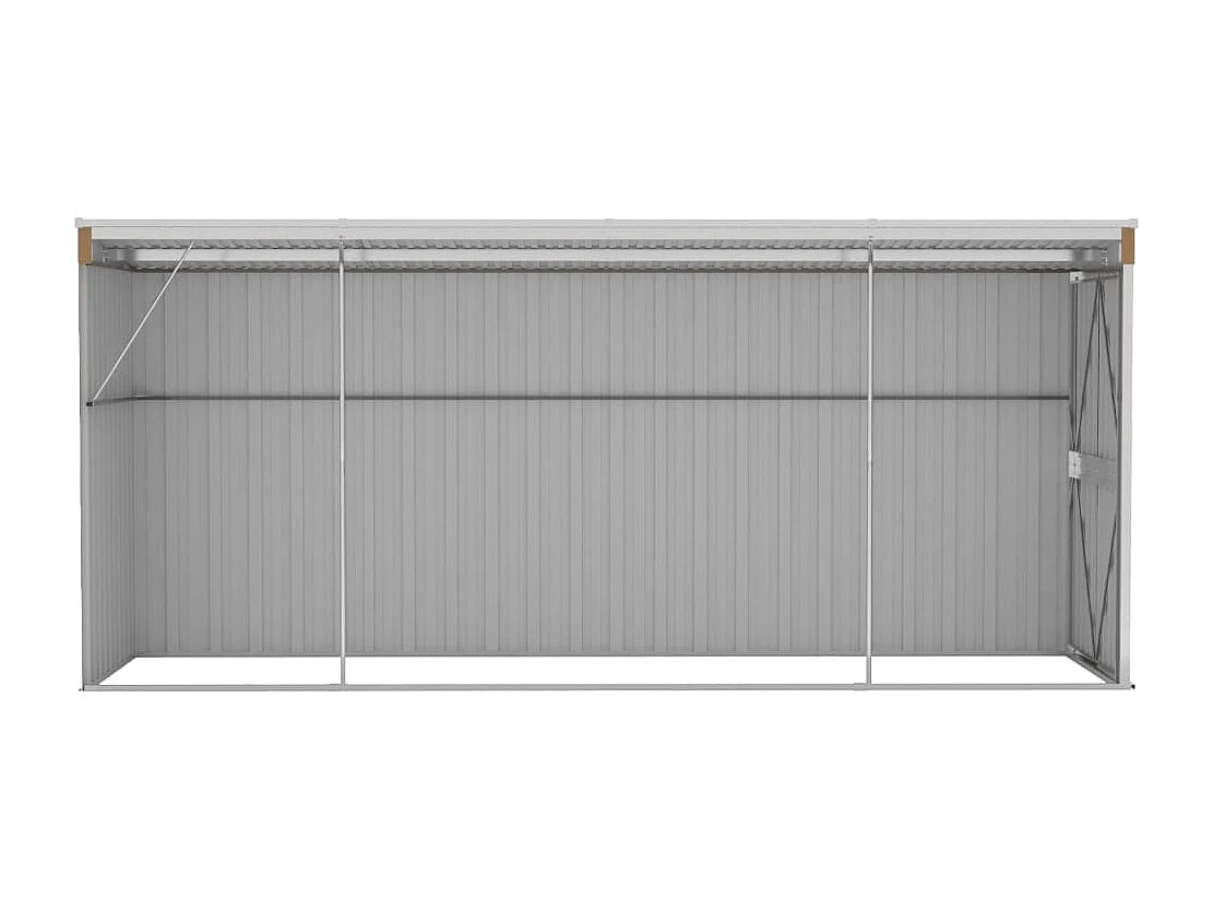 Abri de jardin mural Marron 118x382x178 Acier galvanisé