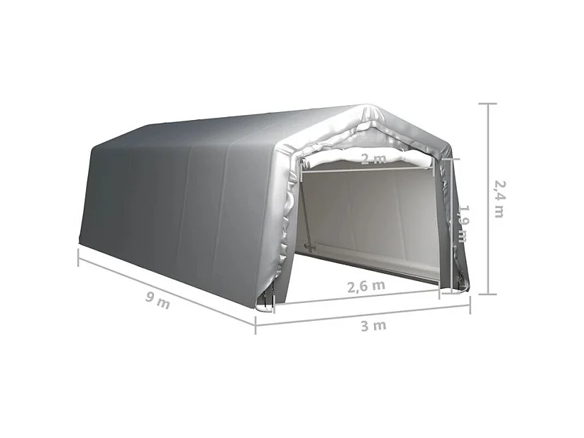 Tente de rangement 300x900 Acier Gris