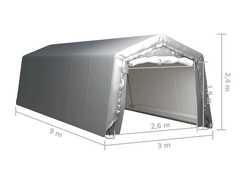 Tente de rangement 300x900 Acier Gris