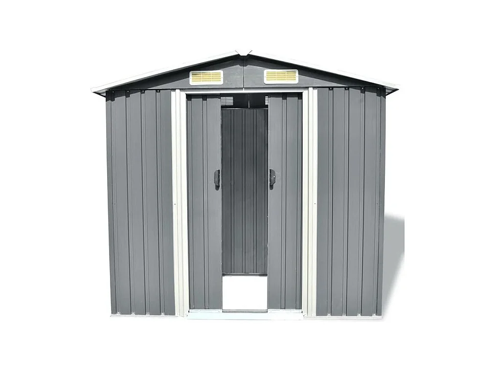 Abri de stockage pour jardin Métal Gris 204 x 132x186