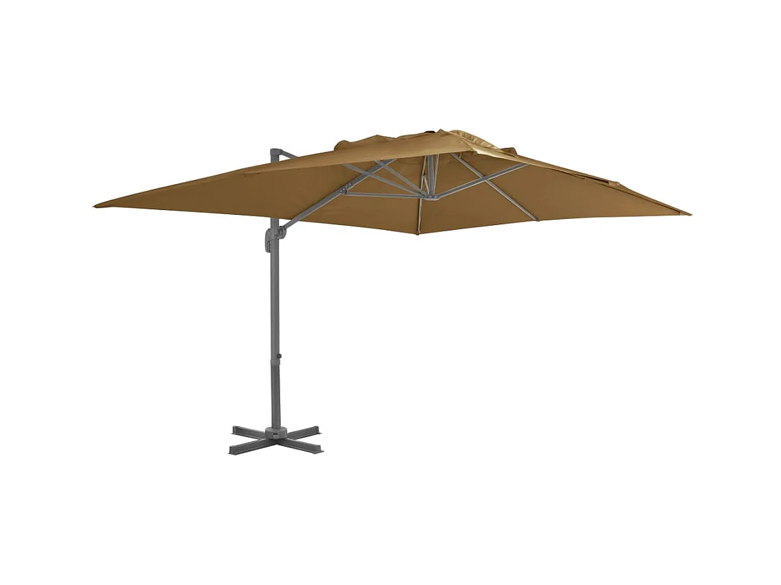 Parasol en porte-à-faux avec mât en aluminium 400x300 Taupe