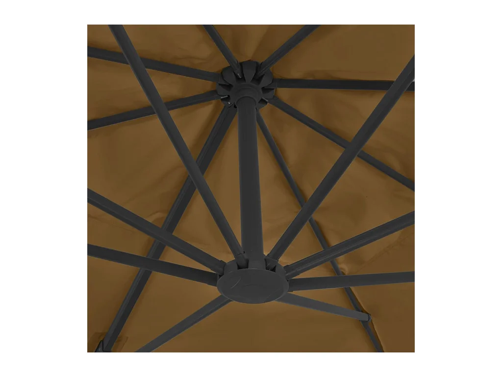 Parasol en porte-à-faux avec mât en aluminium 400x300 Taupe