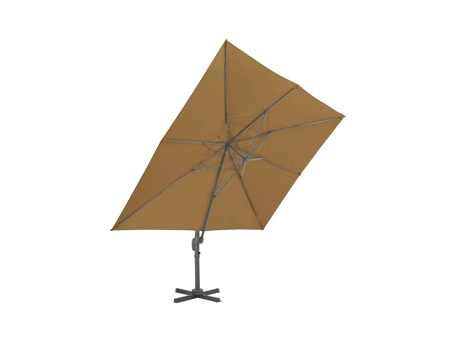 Parasol en porte-à-faux avec mât en aluminium 400x300 Taupe
