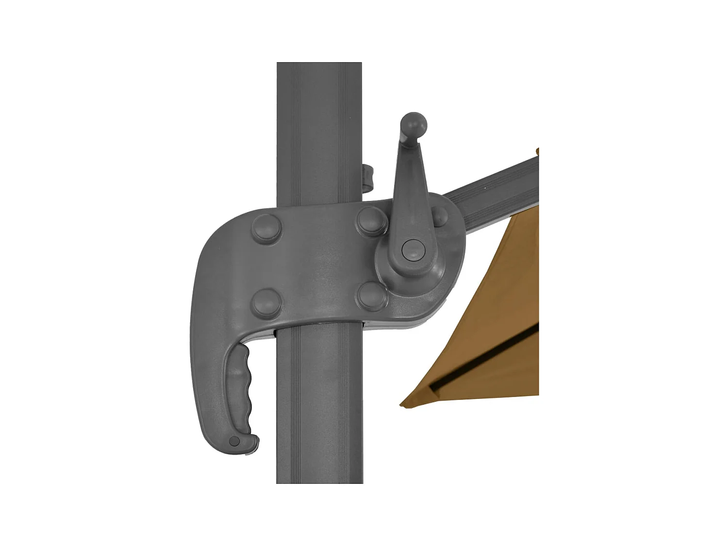 Parasol en porte-à-faux avec mât en aluminium 400x300 Taupe
